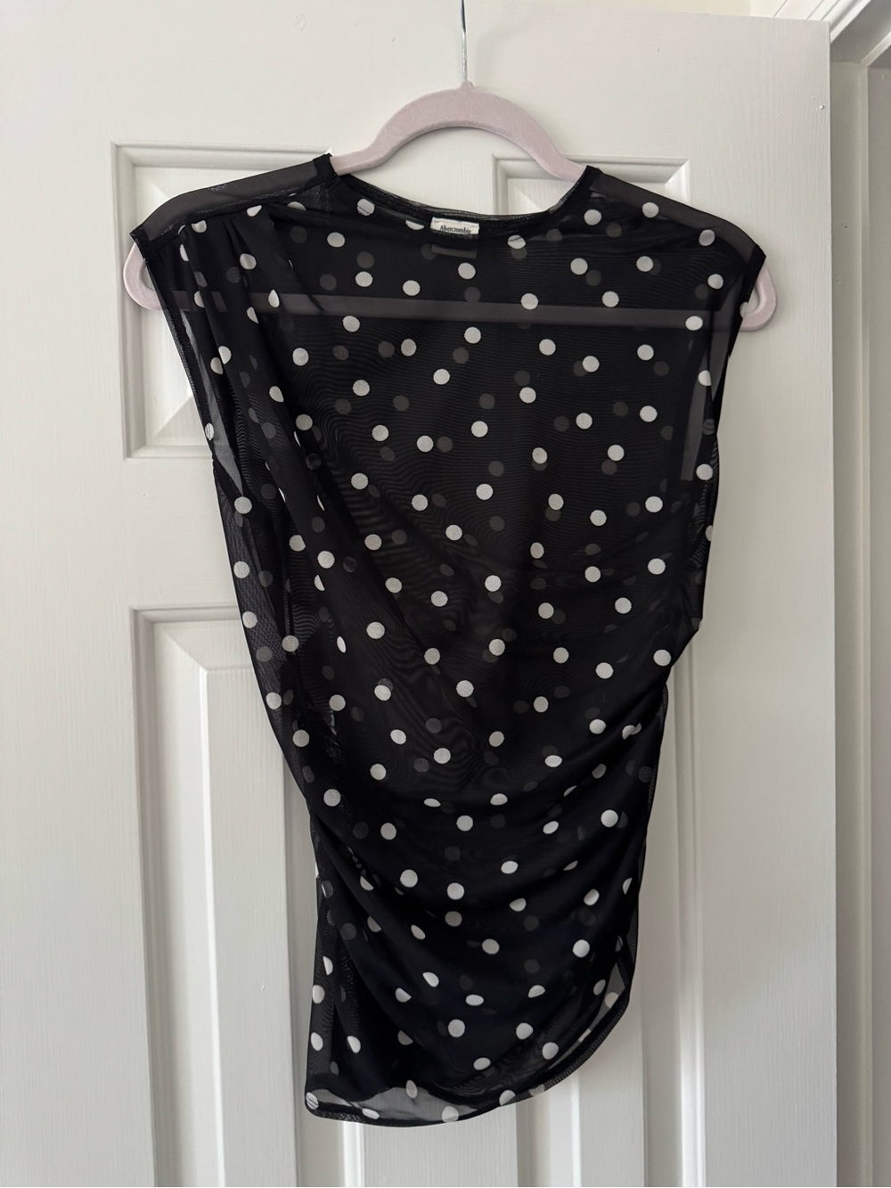 Polka Dot Sheer Black Tank